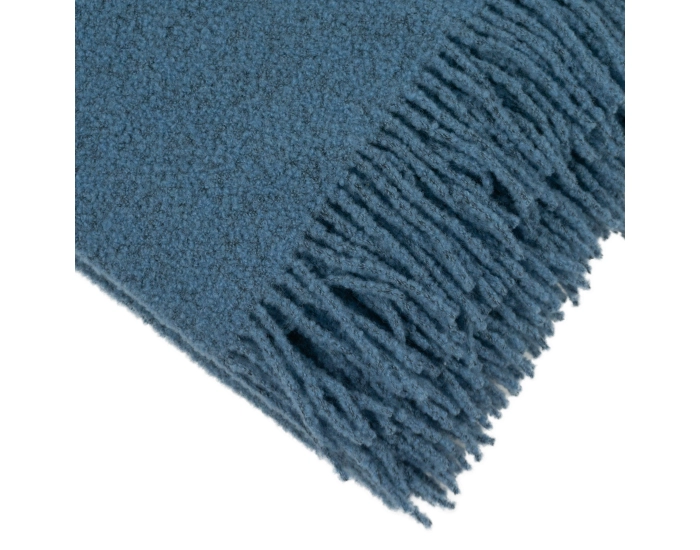 Koc wełniany Merynos BUKLE 140x200 - Denim