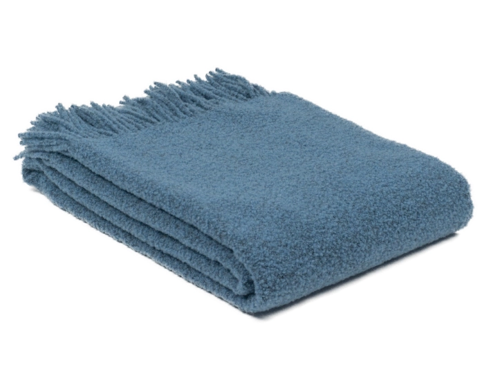 Koc wełniany Merynos BUKLE 140x200 - Denim