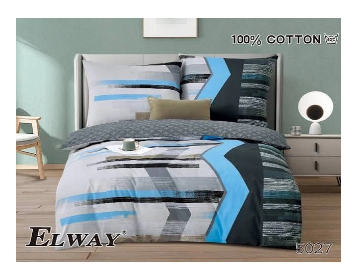 Pościel bawełniana 160x200 Komplet Pościeli Elway 100% Bawełna Satynowa 5027