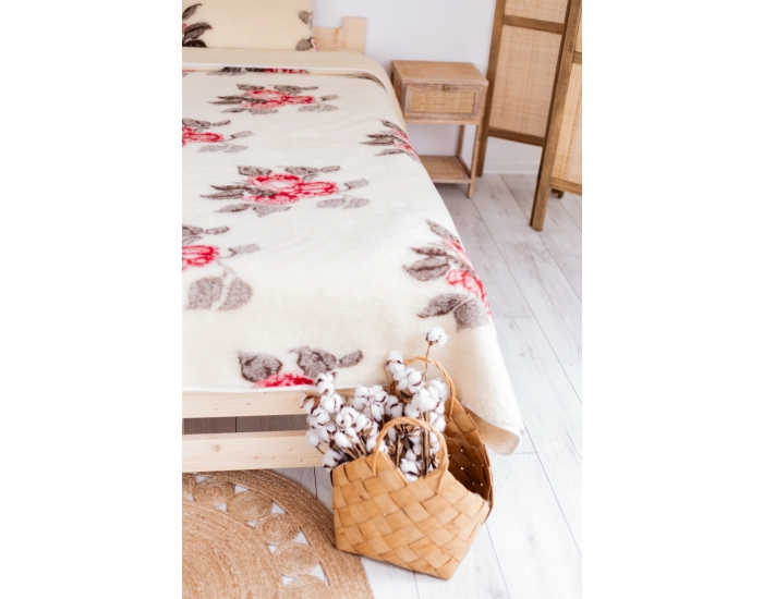 Koc wełniany 140x200 ROSSO 100% wełny Merynos - KAMPOL