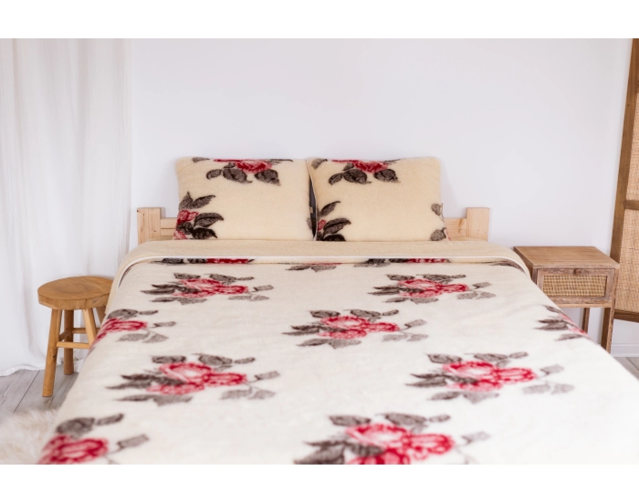 Koc wełniany 140x200 ROSSO 100% wełny Merynos - KAMPOL