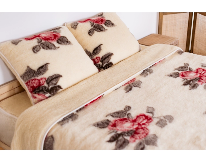 Koc wełniany 140x200 ROSSO 100% wełny Merynos - KAMPOL