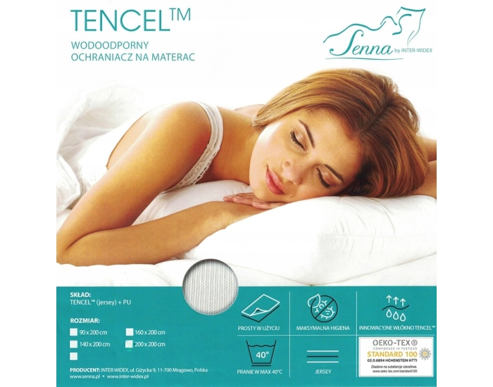 Podkład na materac Botanica 160x200 Wodoodporny ochraniacz Tencel INTER-WIDEX